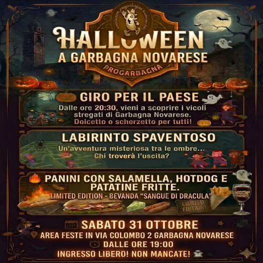 Volantino della Halloween a Garbagna Novarese