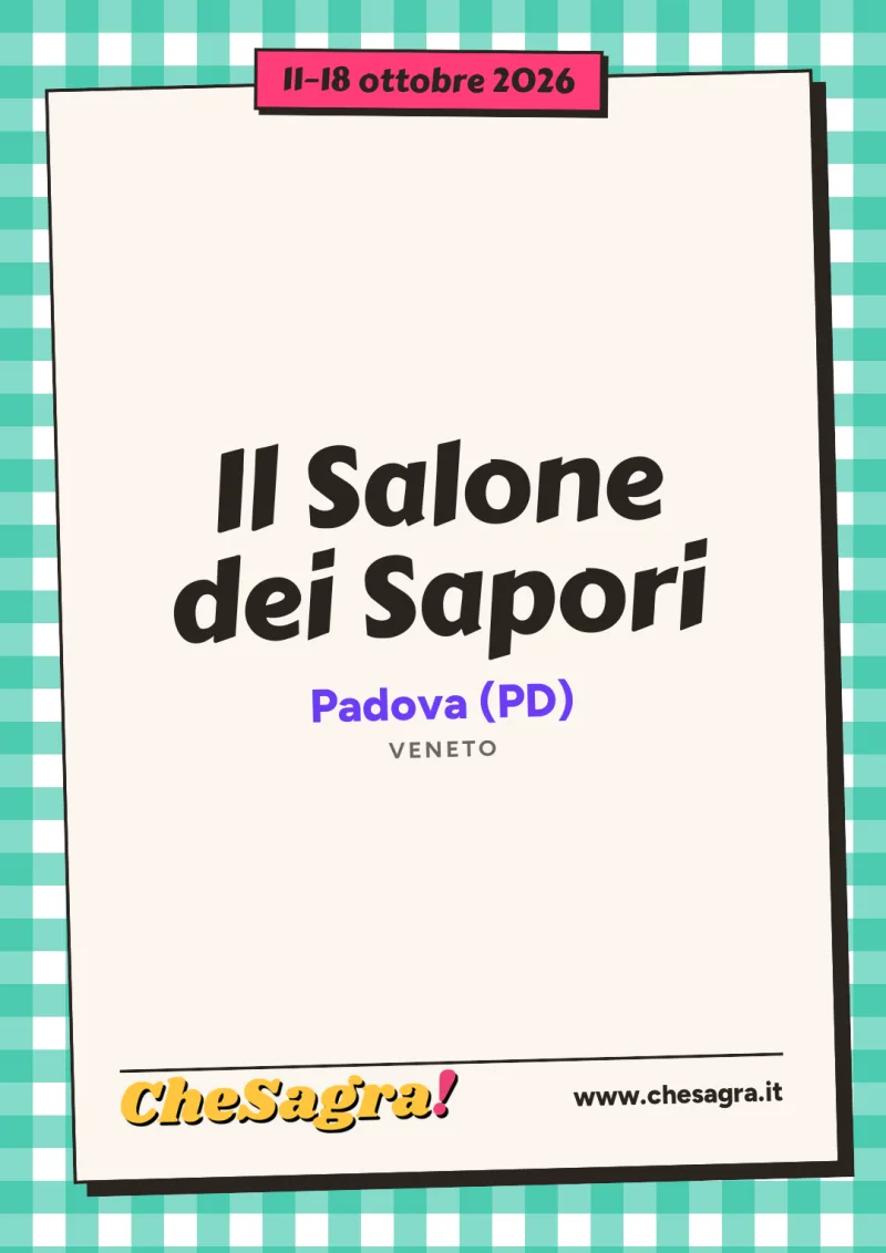 Il Salone dei Sapori a Padova, 11–18 ottobre 2026