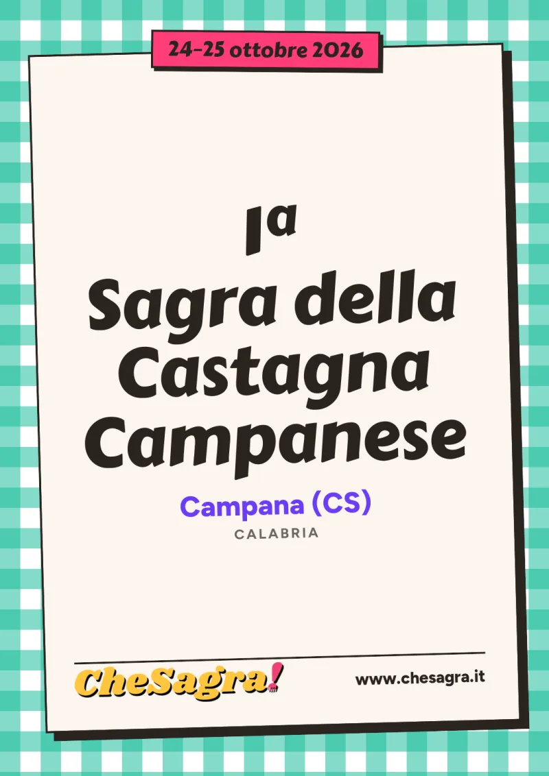 1ª Sagra della Castagna Campanese a Campana, 24–25 ottobre 2026