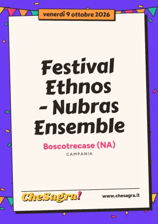 Festival Ethnos - Nubras Ensemble a Boscotrecase, 9 ottobre 2026