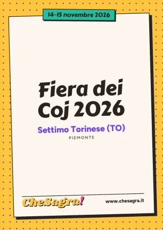 Fiera dei Coj 2026 a Settimo Torinese, 14–15 novembre 2026