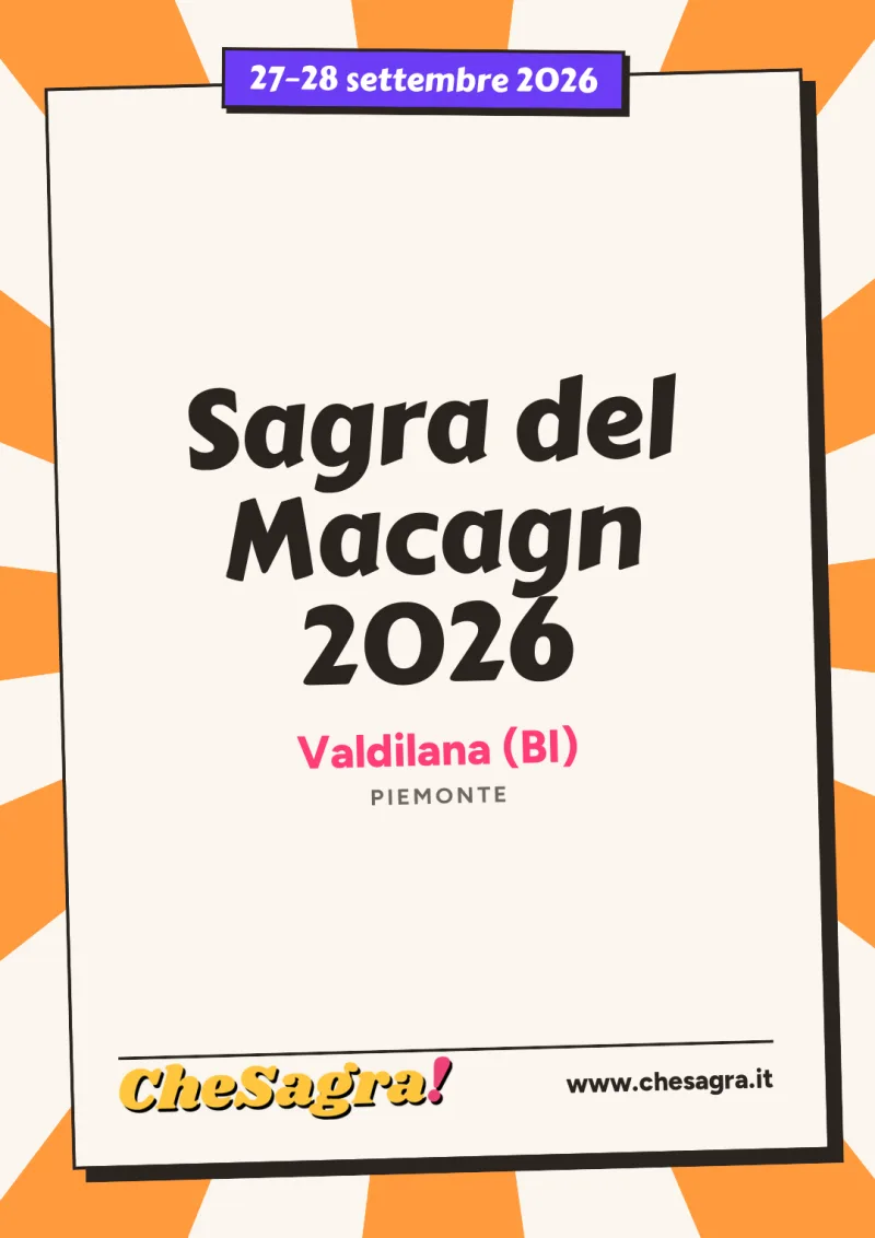 Sagra del Macagn 2026 a Valdilana, 27–28 settembre 2026