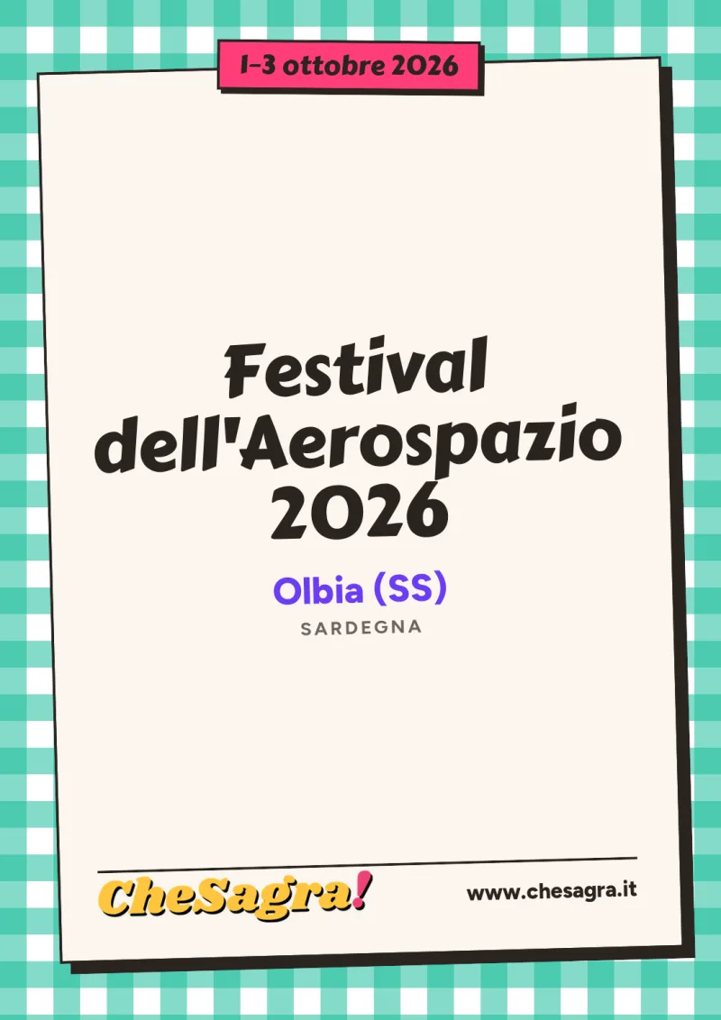 Festival dell'Aerospazio 2026 a Olbia, 1–3 ottobre 2026