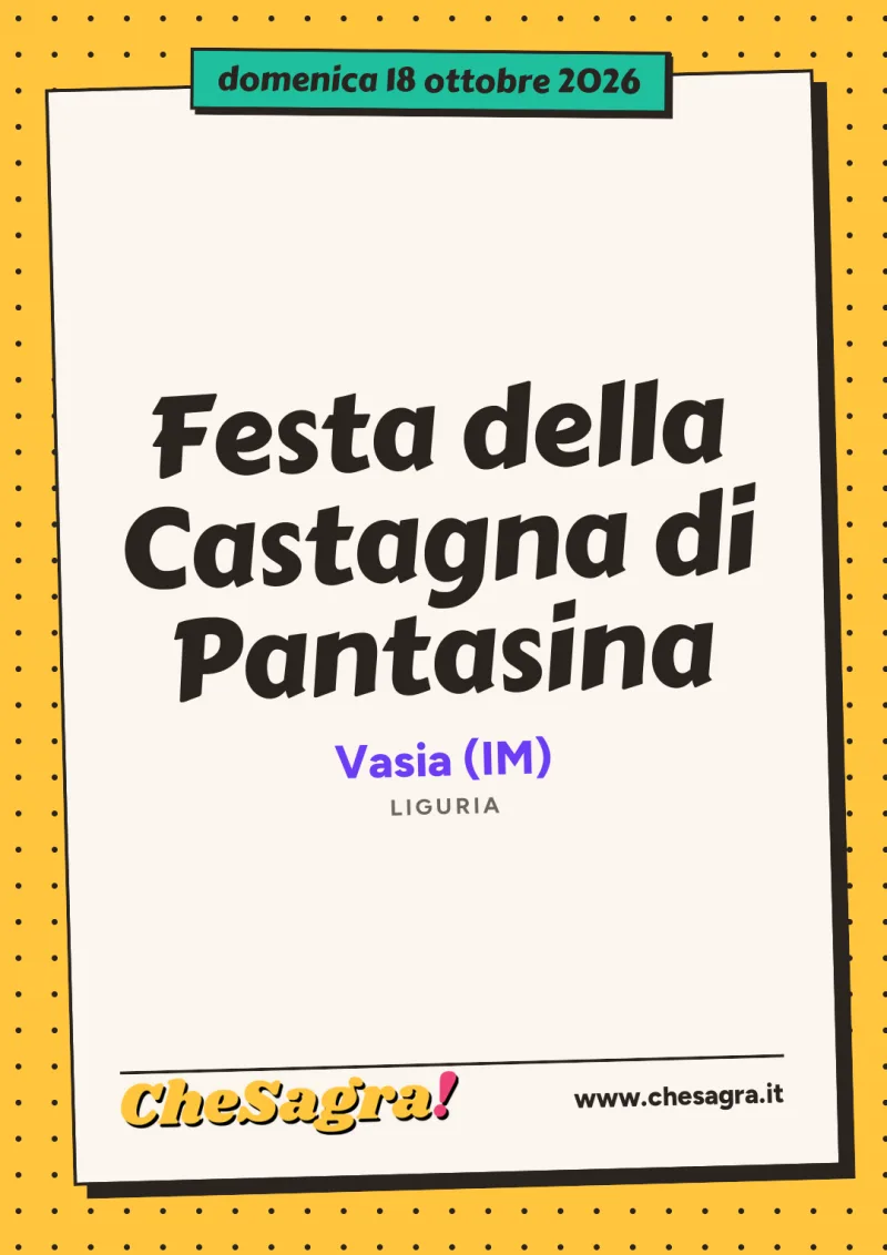 Festa della Castagna di Pantasina a Vasia, 18 ottobre 2026