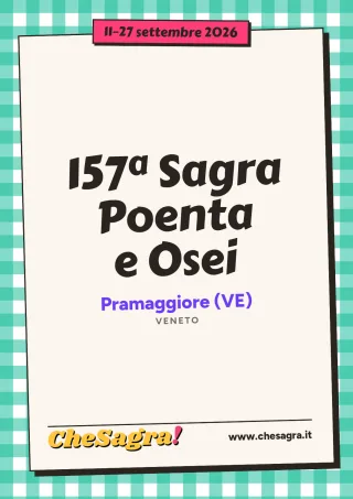 157ª Sagra Poenta e Osei a Pramaggiore, 11–27 settembre 2026