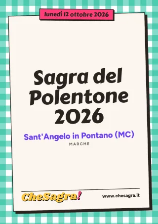 Sagra del Polentone 2026 a Sant'Angelo in Pontano, 12 ottobre 2026