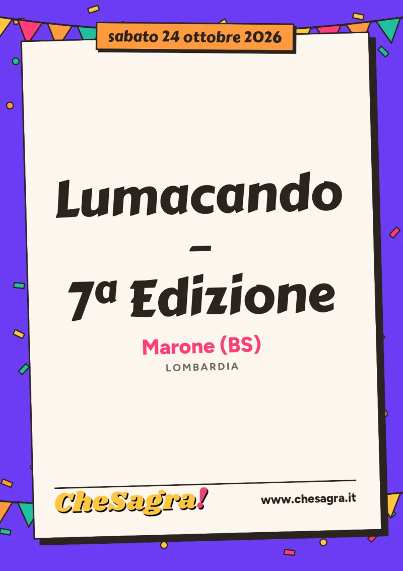 Lumacando – 7ª Edizione a Marone, 24 ottobre 2026