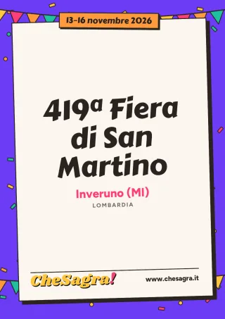 419ª Fiera di San Martino a Inveruno, 13–16 novembre 2026