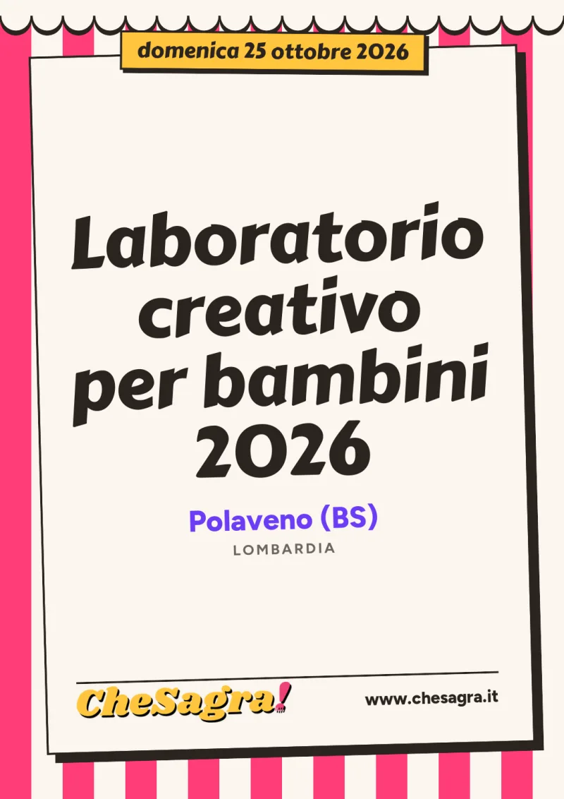 Laboratorio creativo per bambini 2026 a Polaveno, 25 ottobre 2026