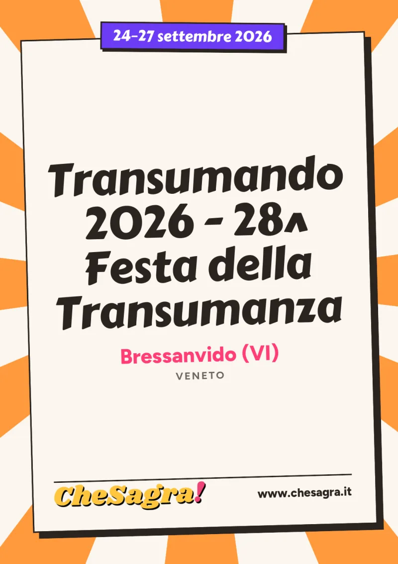 Transumando 2026 - 28^ Festa della Transumanza a Bressanvido, 24–27 settembre 2026