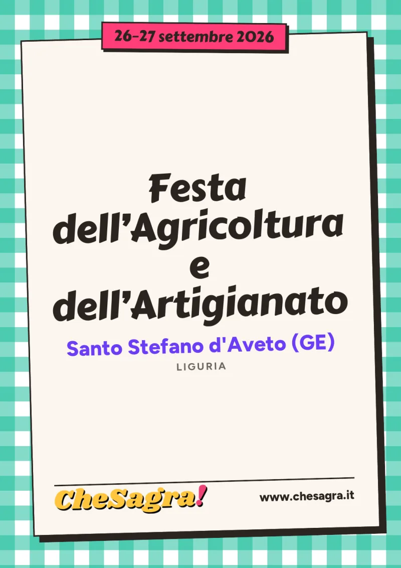 Festa dell’Agricoltura e dell’Artigianato a Santo Stefano d'Aveto, 26–27 settembre 2026