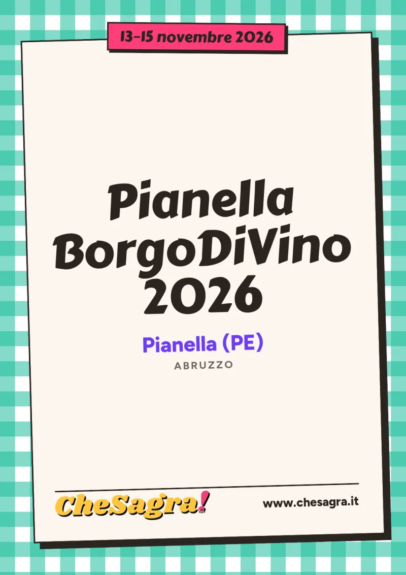 Pianella BorgoDiVino 2026 a Pianella, 13–15 novembre 2026
