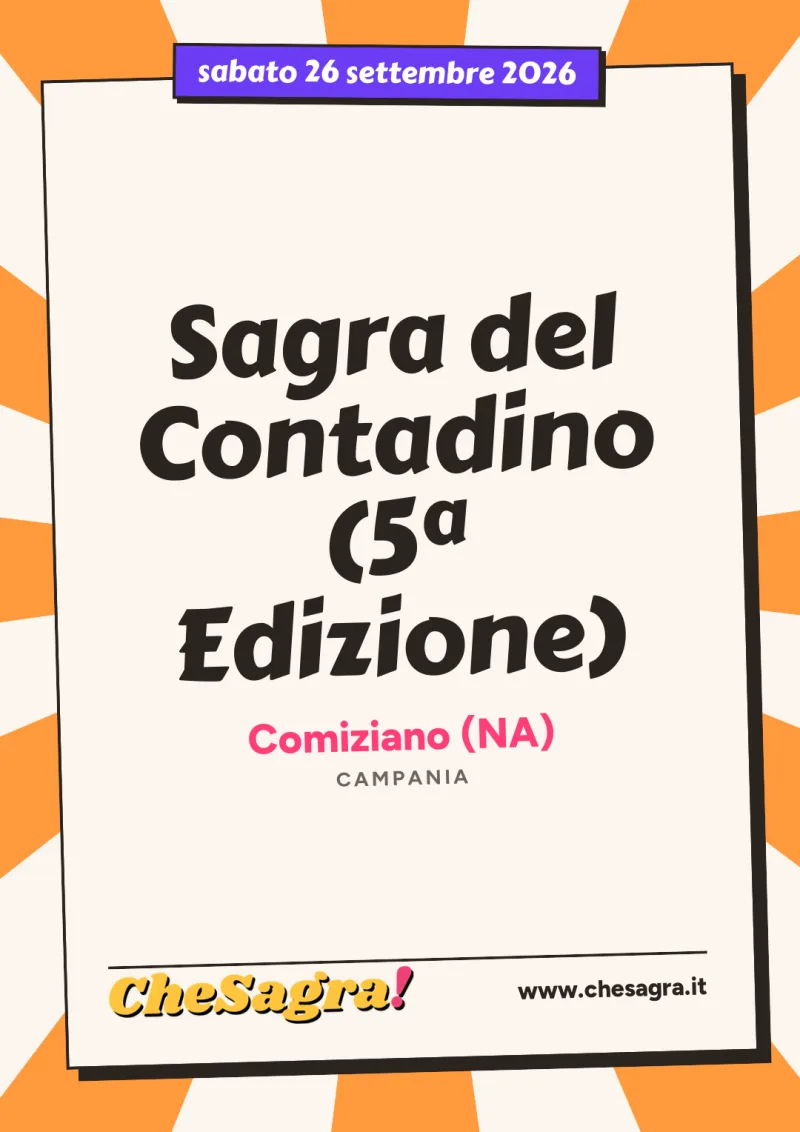 Sagra del Contadino (5ª Edizione) a Comiziano, 26 settembre 2026