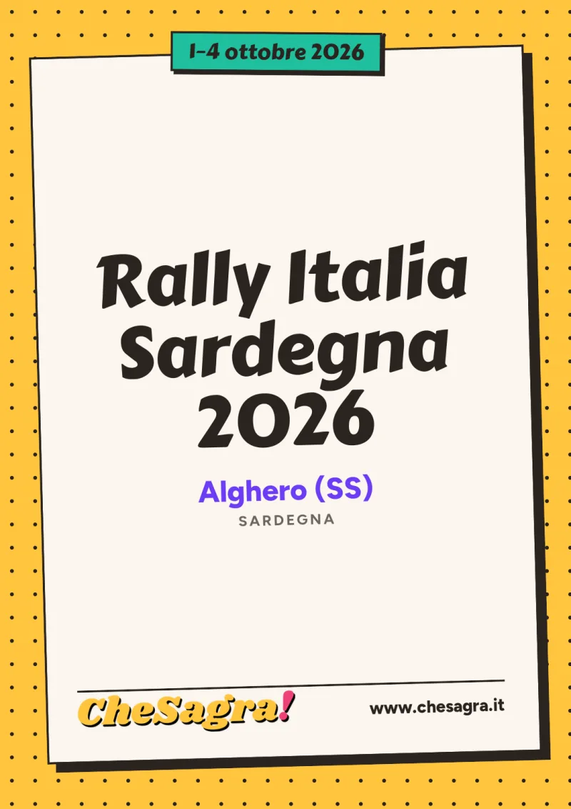 Rally Italia Sardegna 2026 a Alghero, 1–4 ottobre 2026