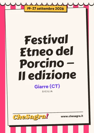 Festival Etneo del Porcino — II edizione a Giarre, 19–27 settembre 2026