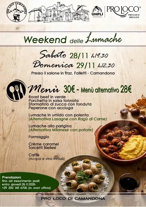 Volantino della Weekend delle Lumache