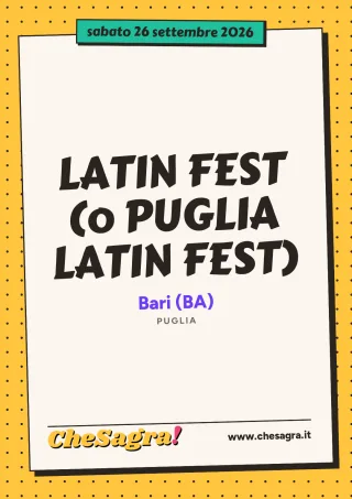 LATIN FEST (o PUGLIA LATIN FEST) a Bari, 26 settembre 2026