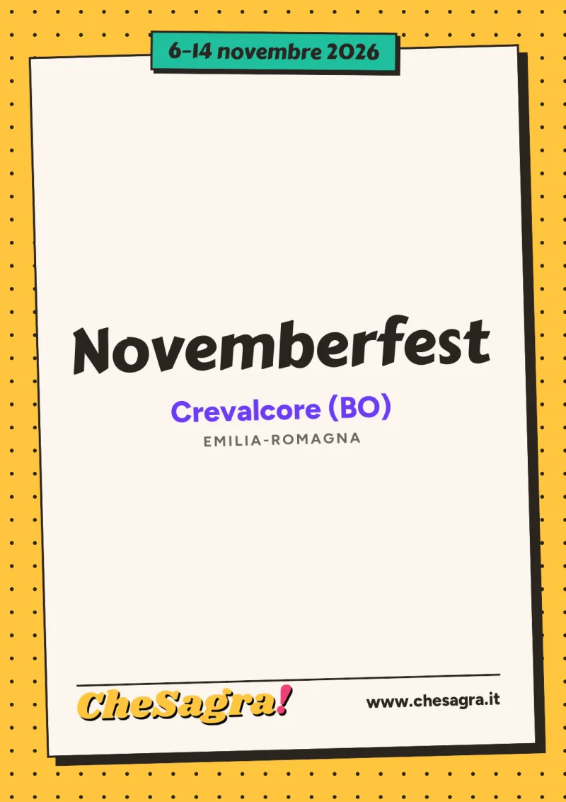 Novemberfest a Crevalcore, 6–14 novembre 2026