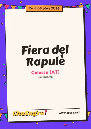 Fiera del Rapulè a Calosso, 16–18 ottobre 2026
