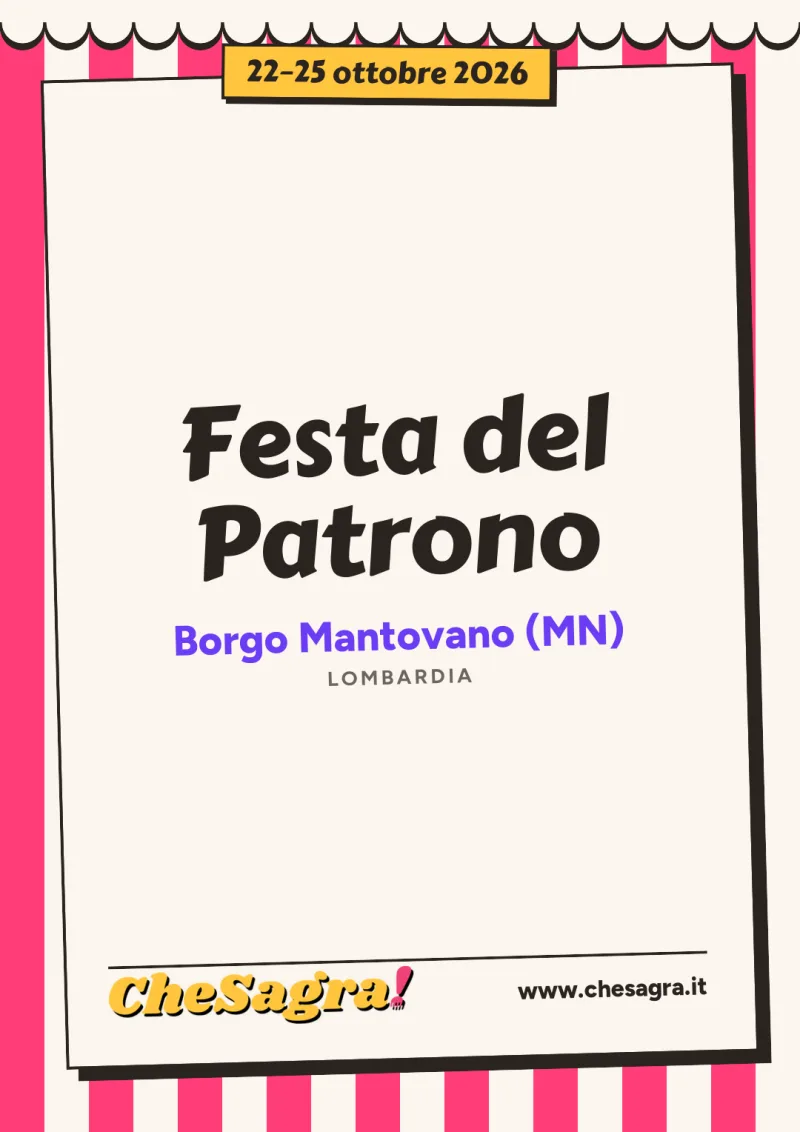 Festa del Patrono a Borgo Mantovano, 22–25 ottobre 2026