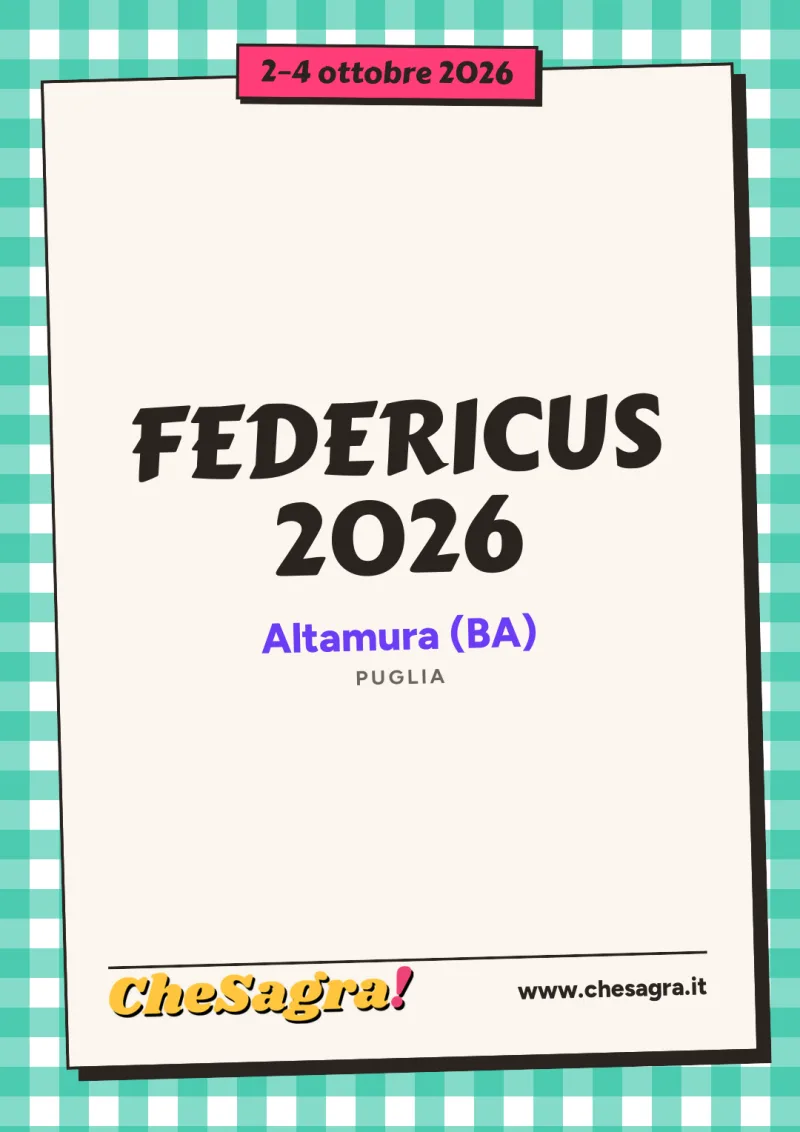 FEDERICUS 2026 a Altamura, 2–4 ottobre 2026