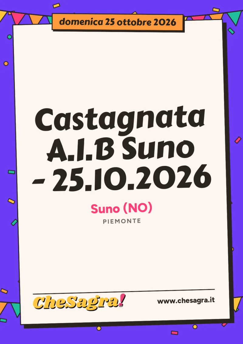 Castagnata A.I.B Suno - 25.10.2026 a Suno, 25 ottobre 2026
