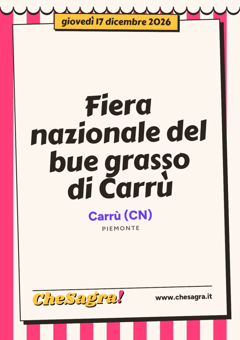 Fiera nazionale del bue grasso di Carrù a Carrù, 17 dicembre 2026