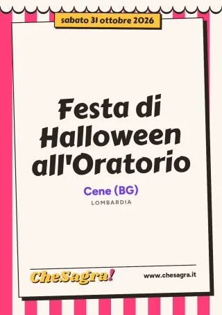 Festa di Halloween all'Oratorio a Cene, 31 ottobre 2026