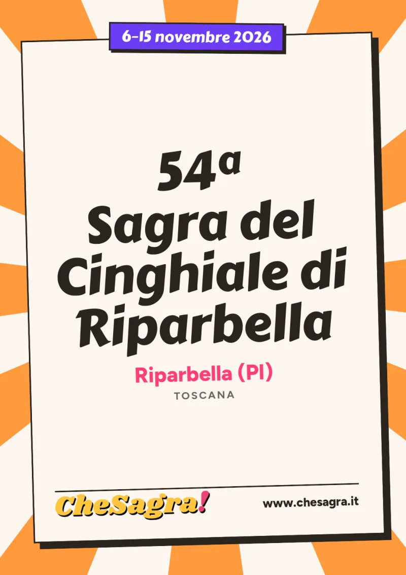 54ª Sagra del Cinghiale di Riparbella a Riparbella, 6–15 novembre 2026