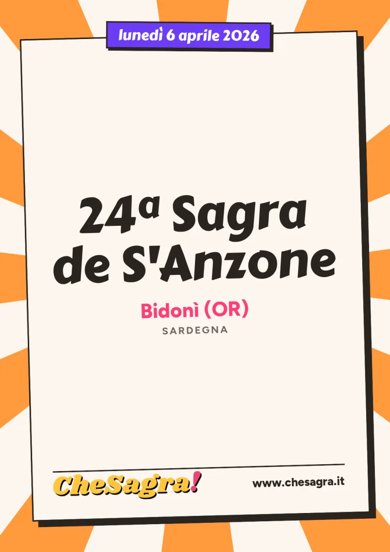 24ª Sagra de S'Anzone a Bidonì, 6 aprile 2026