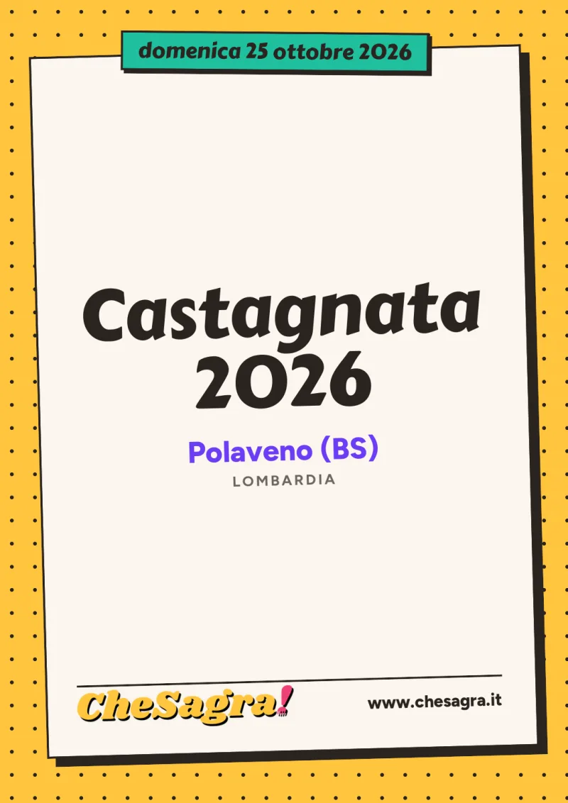Castagnata 2026 a Polaveno, 25 ottobre 2026