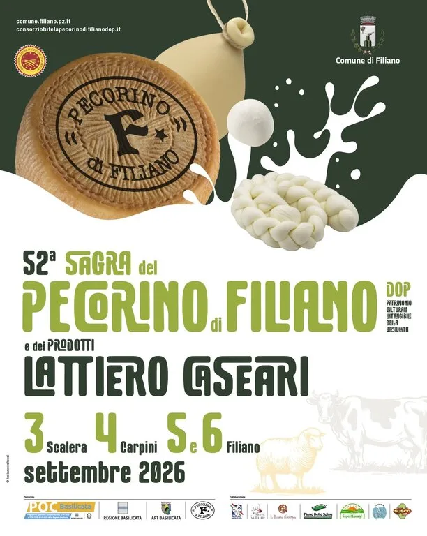 Volantino della Sagra del Pecorino di Filiano e dei prodotti lattiero caseari