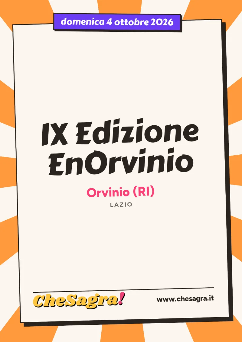 IX Edizione EnOrvinio a Orvinio, 4 ottobre 2026