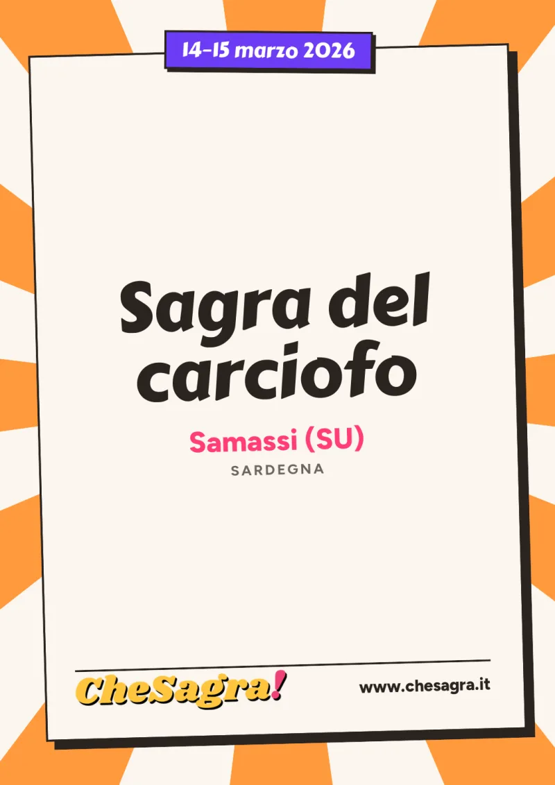 Sagra del carciofo a Samassi, 14–15 marzo 2026