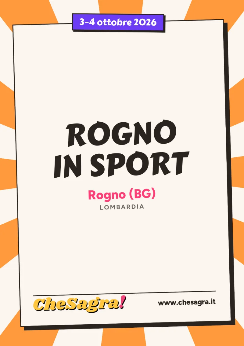 ROGNO IN SPORT a Rogno, 3–4 ottobre 2026