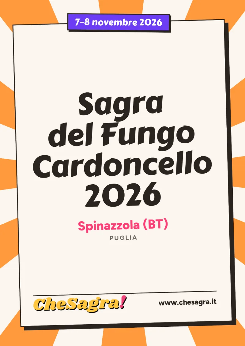 Sagra del Fungo Cardoncello 2026 a Spinazzola, 7–8 novembre 2026