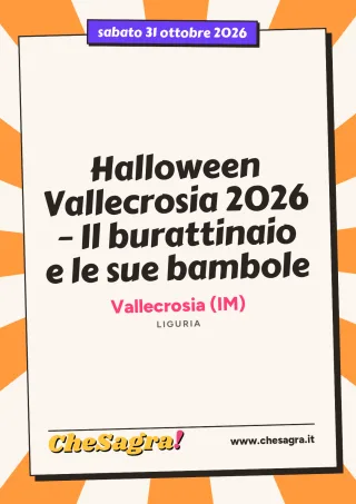 Halloween Vallecrosia 2026 – Il burattinaio e le sue bambole a Vallecrosia, 31 ottobre 2026