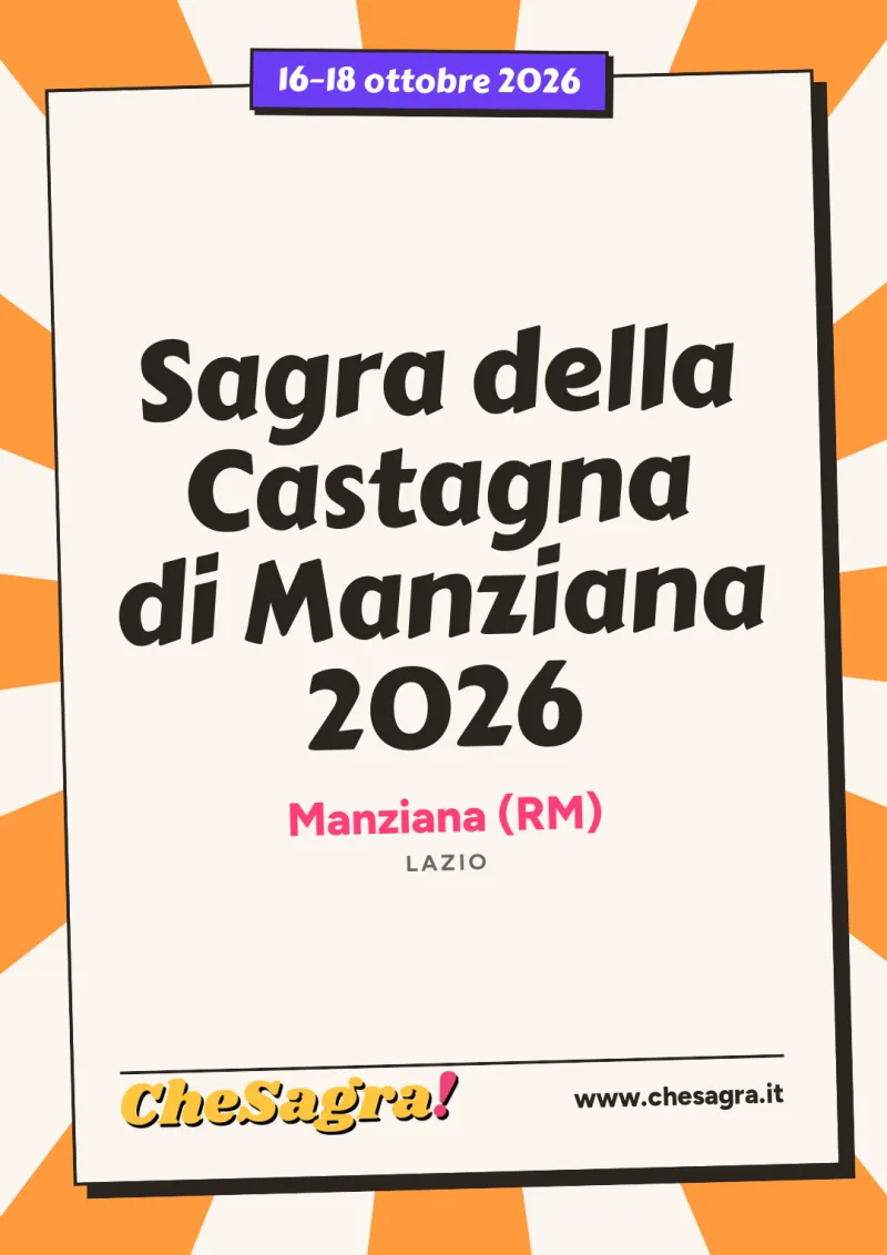 Sagra della Castagna di Manziana 2026 a Manziana, 16–18 ottobre 2026