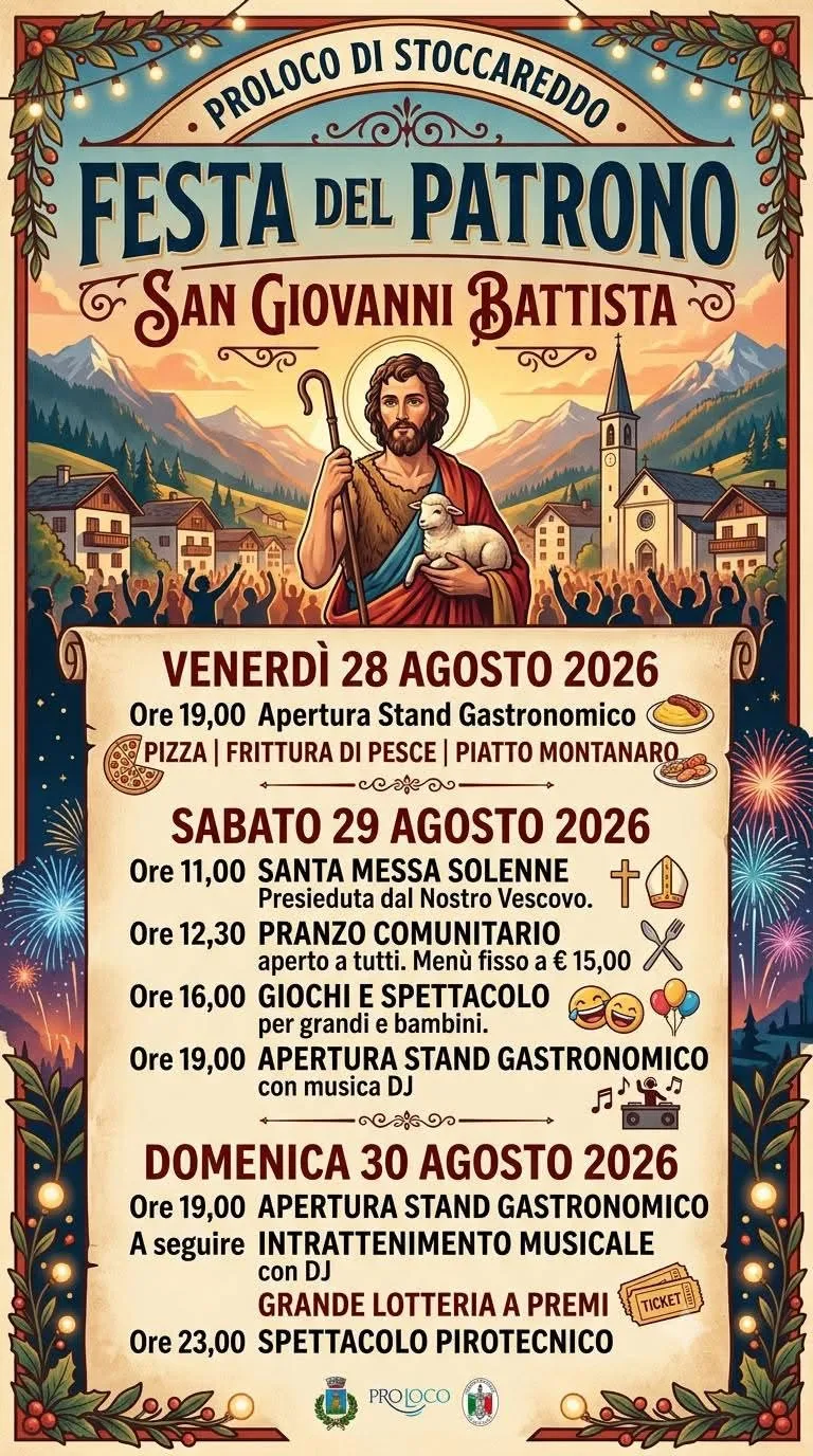 Volantino della Festa del Patrono di Stoccareddo - San Giovanni Battista