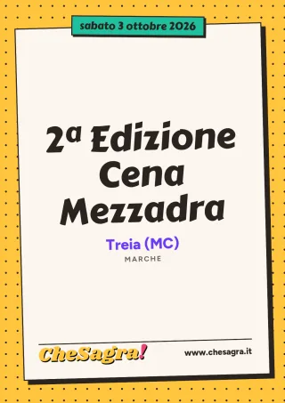 2ª Edizione Cena Mezzadra a Treia, 3 ottobre 2026