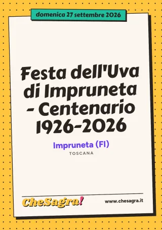 Festa dell'Uva di Impruneta - Centenario 1926-2026 a Impruneta, 27 settembre 2026