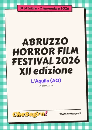 ABRUZZO HORROR FILM FESTIVAL 2026 XII edizione a L'Aquila, 31 ottobre – 2 novembre 2026