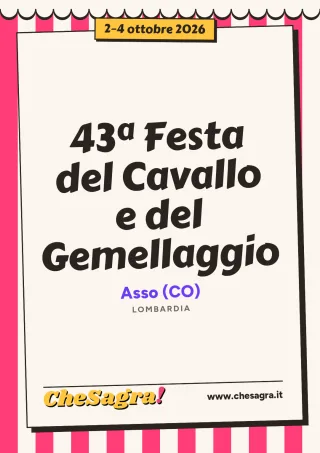 43ª Festa del Cavallo e del Gemellaggio a Asso, 2–4 ottobre 2026