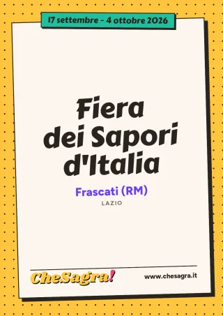 Fiera dei Sapori d'Italia a Frascati, 17 settembre – 4 ottobre 2026