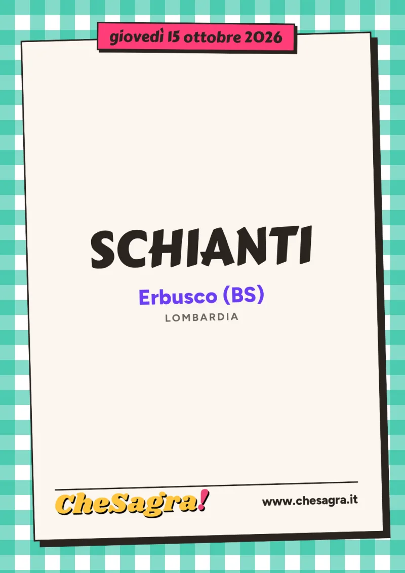 SCHIANTI a Erbusco, 15 ottobre 2026