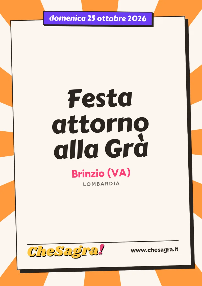 Festa attorno alla Grà a Brinzio, 25 ottobre 2026