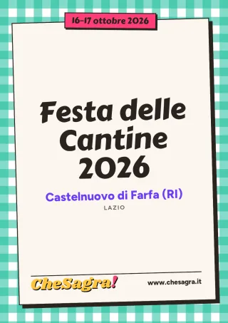 Festa delle Cantine 2026 a Castelnuovo di Farfa, 16–17 ottobre 2026