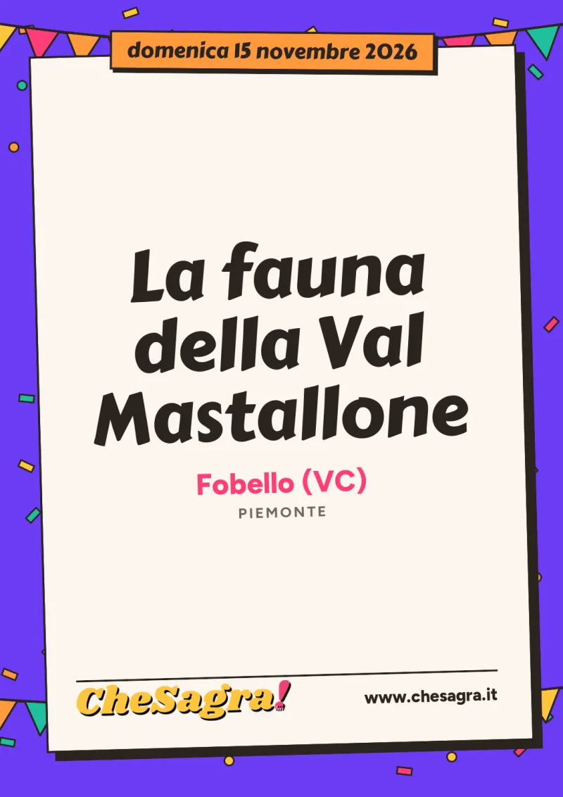 La fauna della Val Mastallone a Fobello, 15 novembre 2026