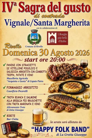 Volantino della Sagra del gusto di contrada Vignale/Santa Margherita