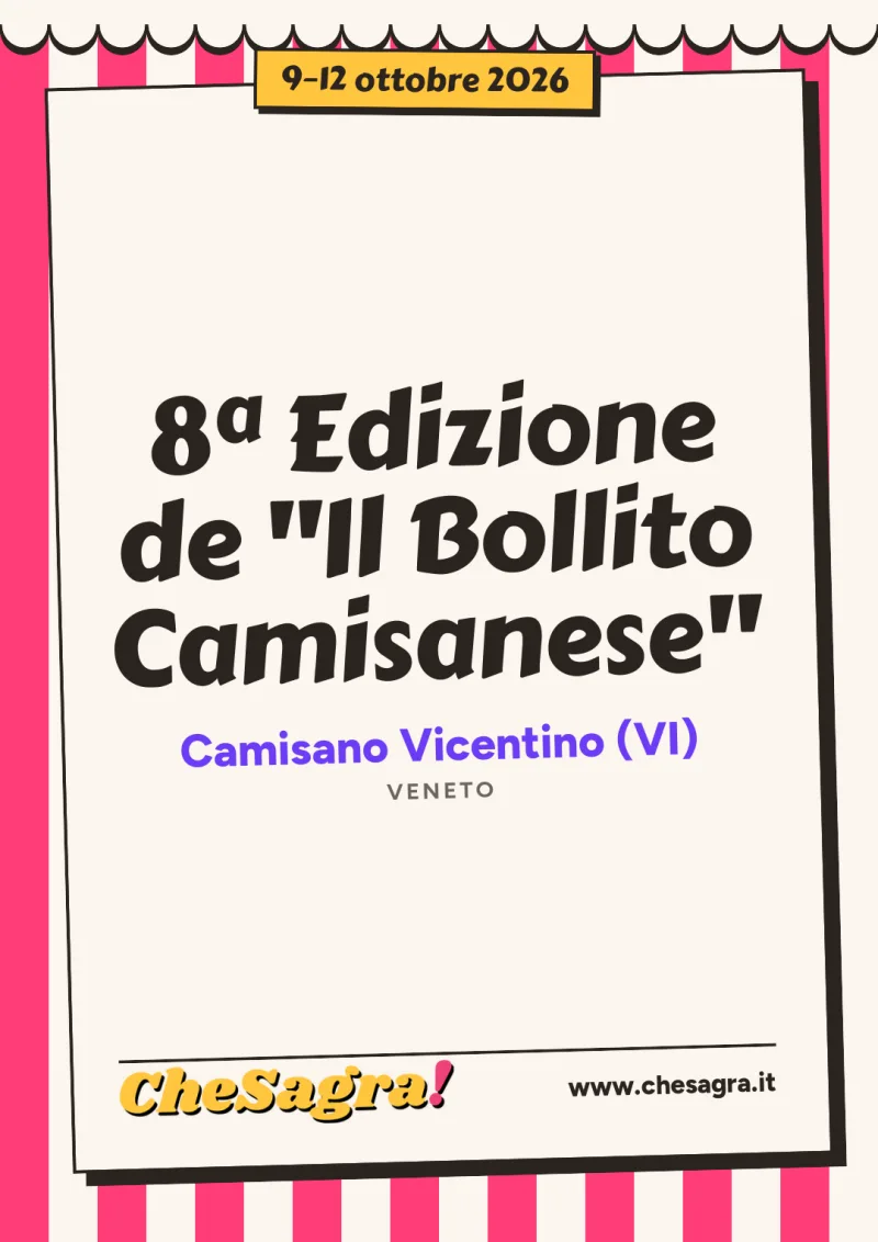 8ª Edizione de "Il Bollito Camisanese" a Camisano Vicentino, 9–12 ottobre 2026